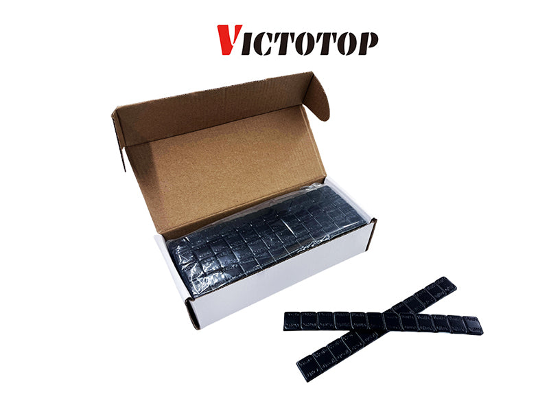 Stick-On Wheel Weights, 1/4 oz, Black Coated – 1 Box (48 Strips, 576 pc) (Copy)