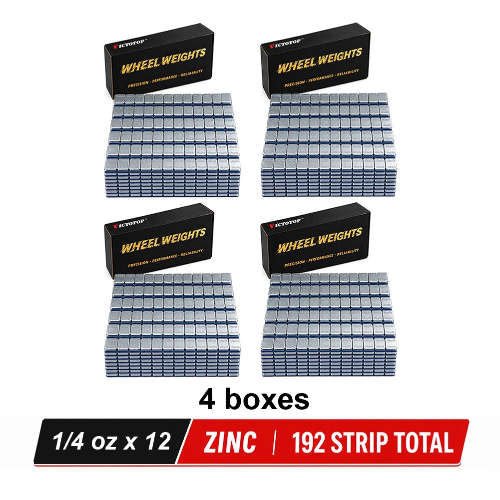 1/4oz 576pcs 48strips Steel Adhesive Stick-On Wheel Balance Weights Silver 144oz Box