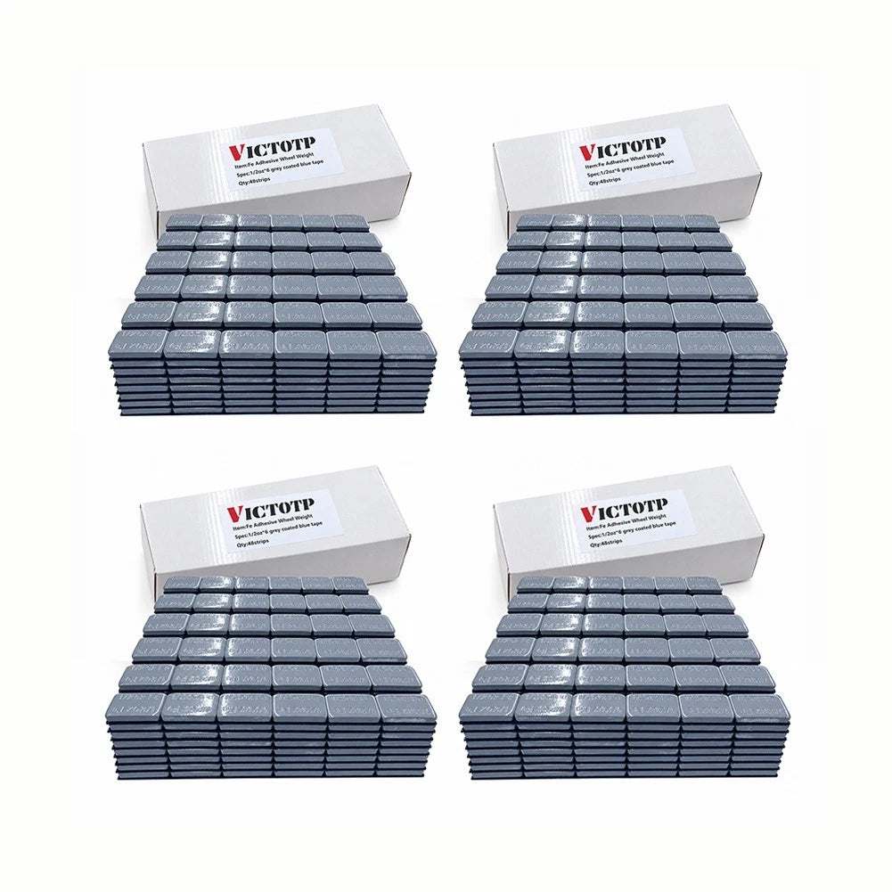 1/2oz 288pcs 48strips Steel Adhesive Stick-On Wheel Balance Weights Gray 144oz (view 9)