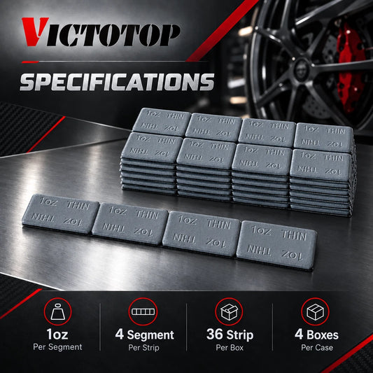 1oz 144pcs 36strips Steel Adhesive Stick-On Wheel Balance Weights Gray 144oz (view 2)