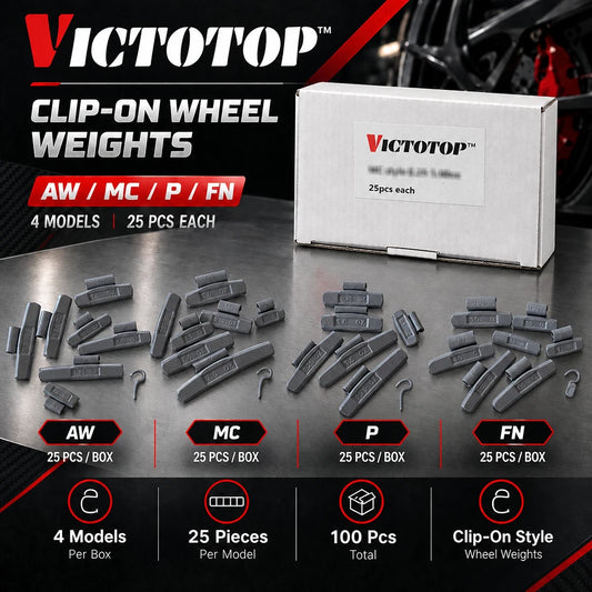 100 Pcs ASSORTMENT CLIP-ON WHEEL WEIGHT BALANCE AW STYLE 0.25 0.50 0.75 1.00 oz (view 2)
