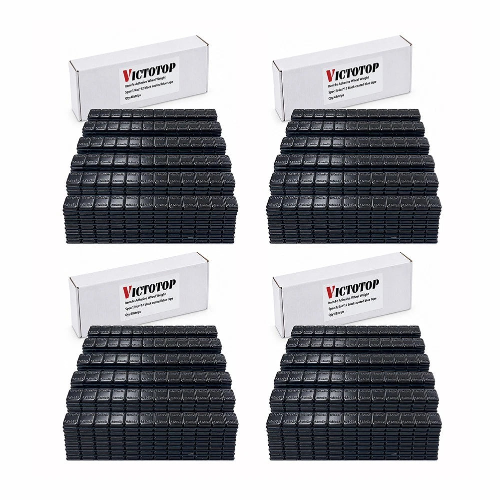 1/4oz 576pcs 48strips Steel Adhesive Stick-On Wheel Balance Weights Black (view 9)