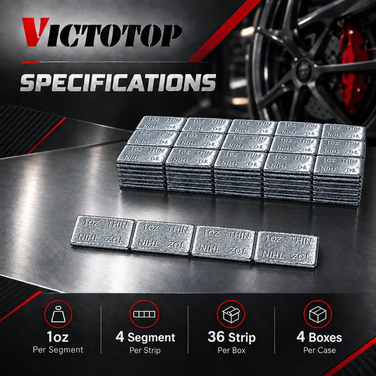 1oz 144pcs 36strips Steel Adhesive Stick-On Wheel Balance Weights Silver 144oz (view 2)