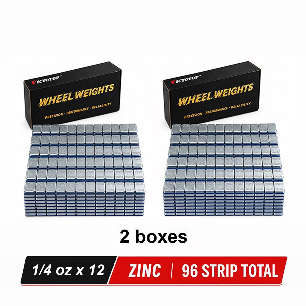 1/4oz 576pcs 48strips Steel Adhesive Stick-On Wheel Balance Weights Silver 144oz Box