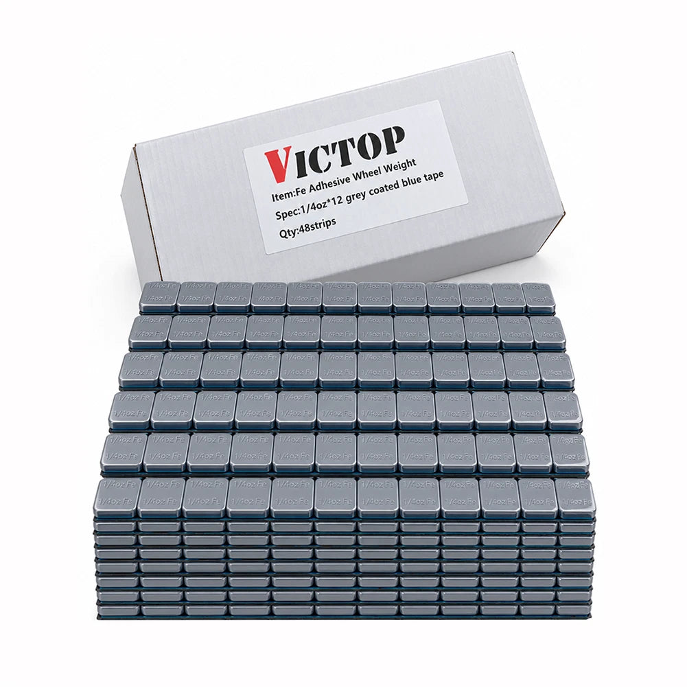 1/4oz 576pcs 48strips Steel Adhesive Stick-On Wheel Balance Weights Gray (view 7)