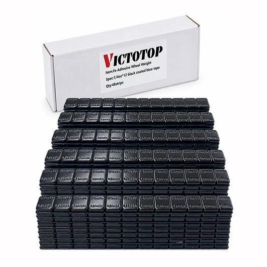 1/4oz 576pcs 48strips Steel Adhesive Stick-On Wheel Balance Weights Black (view 1)