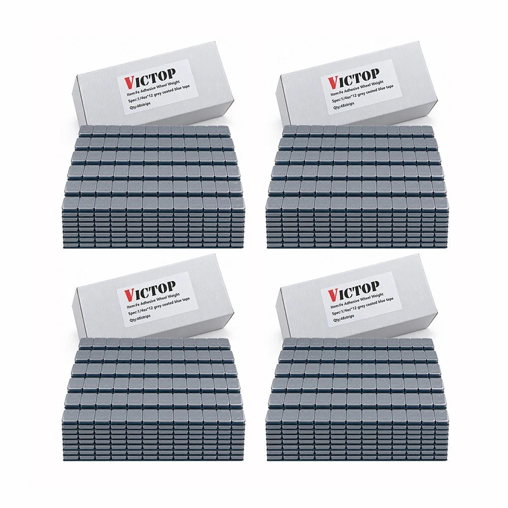 1/4oz 576pcs 48strips Steel Adhesive Stick-On Wheel Balance Weights Gray (view 9)