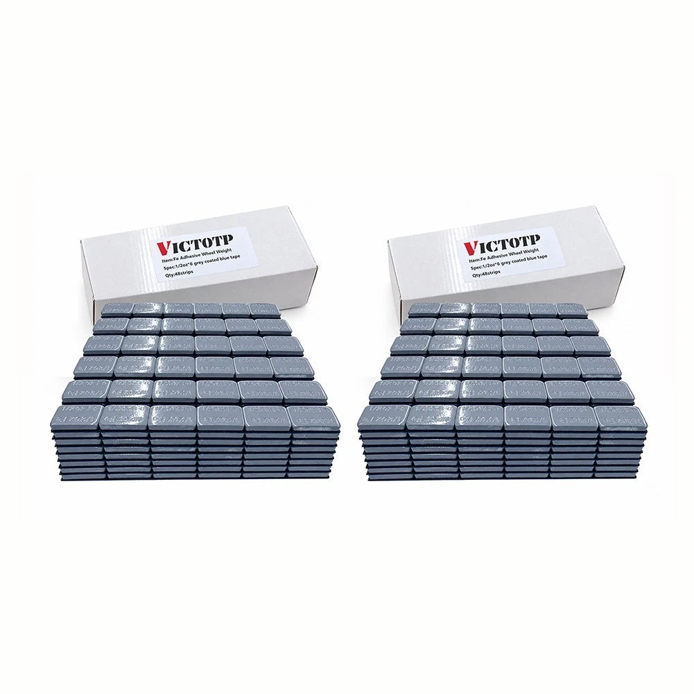 1/2oz 288pcs 48strips Steel Adhesive Stick-On Wheel Balance Weights Gray 144oz (view 8)