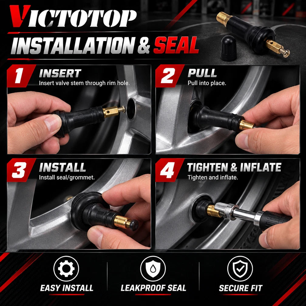 100-1000pcs TPMS Tire Pressure Monitoring System Snap in Sensor Valve Stem TR413 (view 4)
