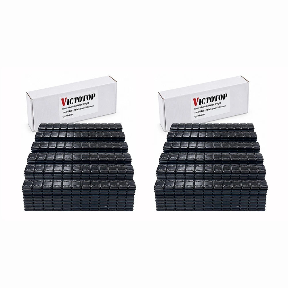 1/4oz 576pcs 48strips Steel Adhesive Stick-On Wheel Balance Weights Black (view 8)
