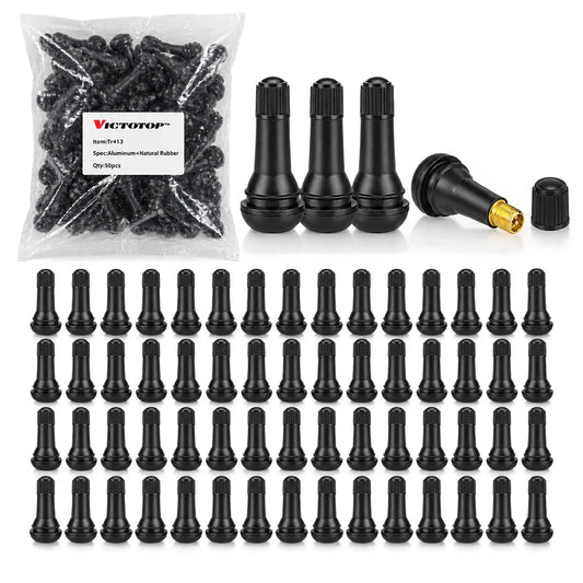 100-1000pcs Tire VALVE STEMS TR 413 Snap-In Car Short Rubber Tubeless Black Lot (view 1)