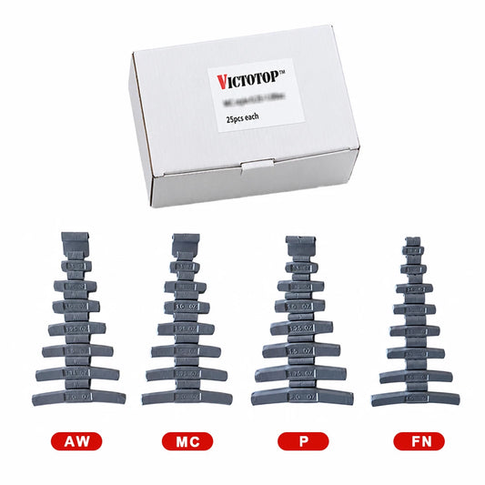 100 Pcs ASSORTMENT CLIP-ON WHEEL WEIGHT BALANCE AW STYLE 0.25 0.50 0.75 1.00 oz (view 1)