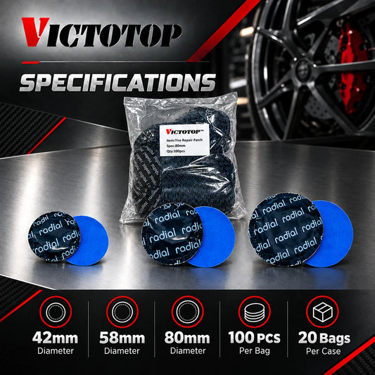 100PCS 2-1/4" Inch 58mm Round Radial Tire Repair Patches Natural Rubber Patch (view 2)