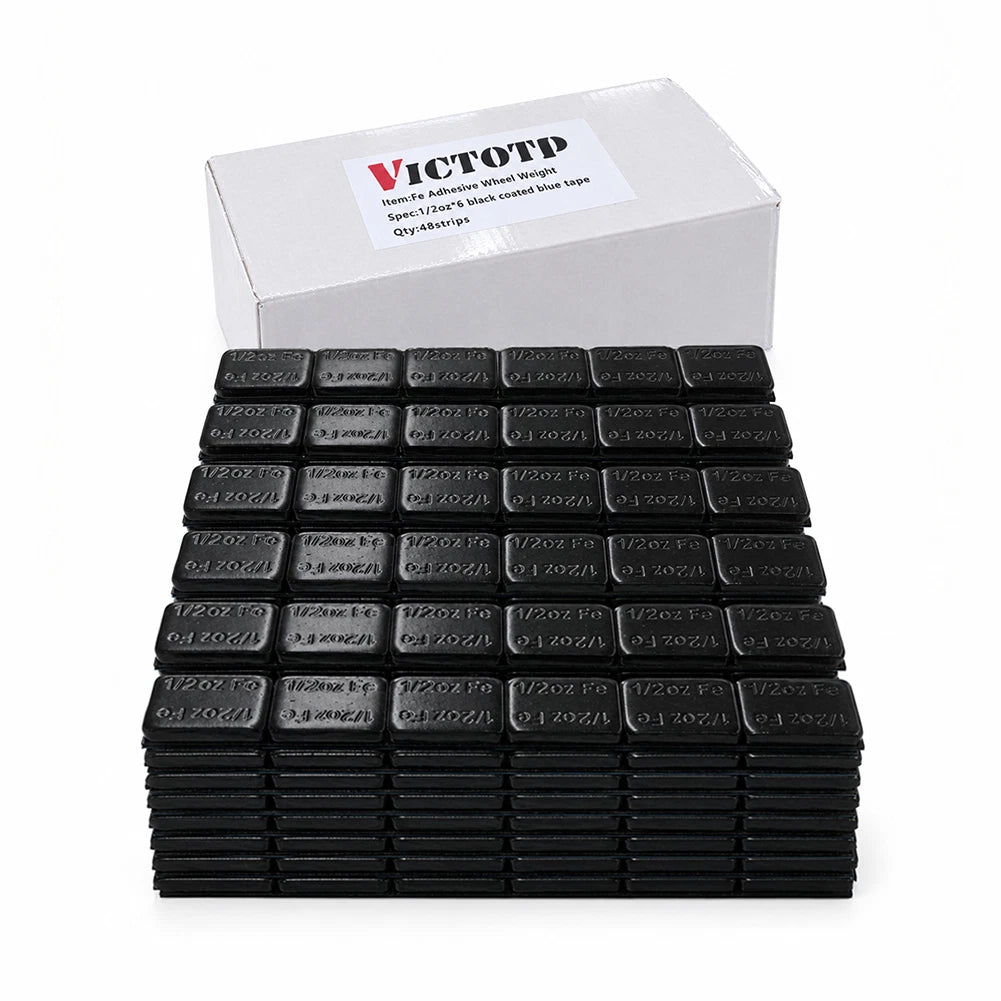 1/2oz 576pcs 48strips Steel Adhesive Stick-On Wheel Balance Weights Black (view 7)