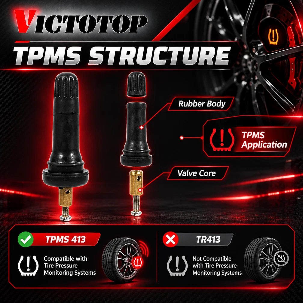 100-1000pcs TPMS Tire Pressure Monitoring System Snap in Sensor Valve Stem TR413 (view 3)