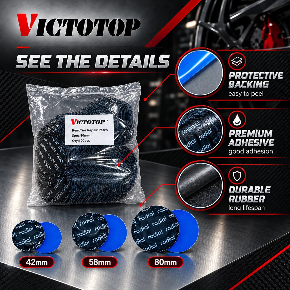 100PCS 2-1/4" Inch 58mm Round Radial Tire Repair Patches Natural Rubber Patch (view 3)