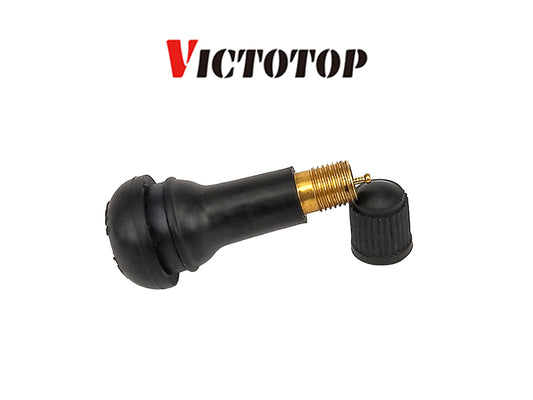 TR413 Snap-In Rubber Tire Valve Stem, 1.25" Height, Fits 0.453" Rim Hole – 50 pcs/Bag
