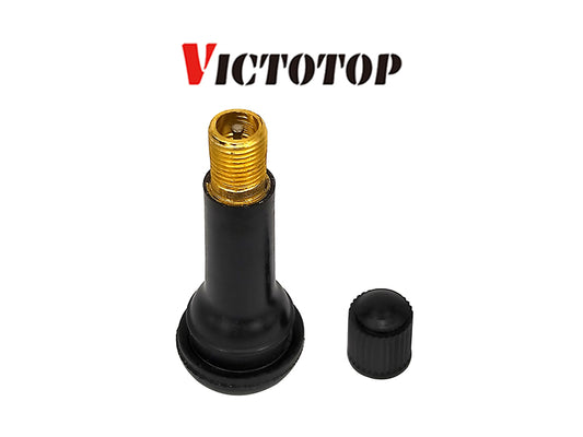 TR414 Snap-In Rubber Tire Valve Stem for Passenger Cars – 1.5", 0.453" Rim Hole